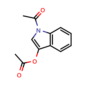 Chemical structure of (1-acetylindol-3-yl) acetate , CAS 16800-67-2, AChemBlock X212549