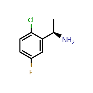 Chemical structure of (1r)-1-(2-chloro-5-fluorophenyl)ethylamine , CAS 1217456-32-0, AChemBlock X212564