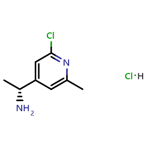 Chemical structure of (1r)-1-(2-chloro-6-methyl(4-pyridyl))ethylamine hydrochloride , AChemBlock X212566