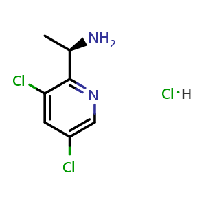 Chemical structure of (1r)-1-(3,5-dichloro(2-pyridyl))ethylamine hydrochloride , AChemBlock X212570