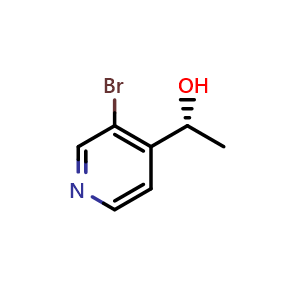 Chemical structure of (1R)-1-(3-bromopyridin-4-yl)ethan-1-ol , CAS 1932164-55-0, AChemBlock X212571