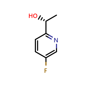 Chemical structure of (1R)-1-(5-fluoropyridin-2-yl)ethan-1-ol , CAS 1202070-41-4, AChemBlock X212580