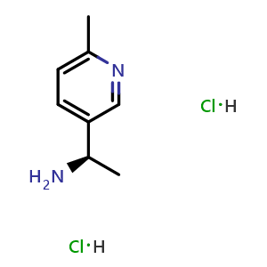Chemical structure of (1r)-1-(6-methyl(3-pyridyl))ethylamine dihydrochloride , CAS 1186519-47-0, AChemBlock X212582