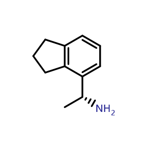 Chemical structure of (1r)-1-indan-4-ylethylamine , CAS 1259614-38-4, AChemBlock X212588