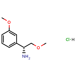 Chemical structure of (1r)-2-methoxy-1-(3-methoxyphenyl)ethan-1-amine hydrochloride , CAS 3026594-97-5, AChemBlock X212590