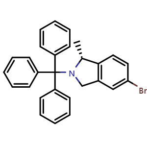 Chemical structure of (1R)-5-bromo-1-methyl-2-(triphenylmethyl)-2,3-dihydro-1H-isoindole , CAS 194805-14-6, AChemBlock X212592