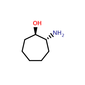 Chemical structure of (1R,2R)-2-aminocycloheptanol , CAS 260065-70-1, AChemBlock X212598
