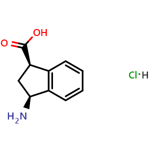 Chemical structure of (1R,3S)-3-aminoindane-1-carboxylic acid hydrochloride , CAS 2925068-50-2, AChemBlock X212606