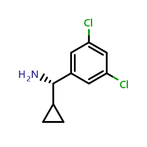 Chemical structure of (1s)(3,5-dichlorophenyl)cyclopropylmethylamine , CAS 1212986-32-7, AChemBlock X212615