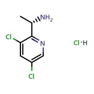 Chemical structure of (1s)-1-(3,5-dichloro(2-pyridyl))ethylamine hydrochloride , AChemBlock X212622