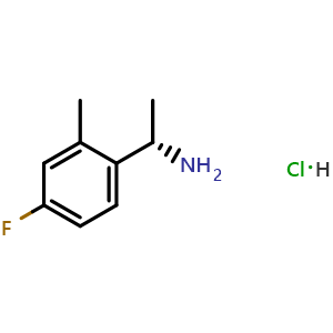 Chemical structure of (1s)-1-(4-fluoro-2-methylphenyl)ethan-1-amine hydrochloride , CAS 2075820-33-4, AChemBlock X212626
