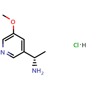 Chemical structure of (1s)-1-(5-methoxy(3-pyridyl))ethylamine hydrochloride , CAS 1391431-57-4, AChemBlock X212628