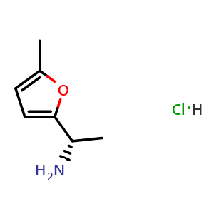 Chemical structure of (1s)-1-(5-methylfuran-2-yl)ethan-1-amine hydrochloride , CAS 2682097-77-2, AChemBlock X212629