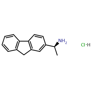 Chemical structure of (1s)-1-(9h-fluoren-2-yl)ethan-1-amine hydrochloride , AChemBlock X212631