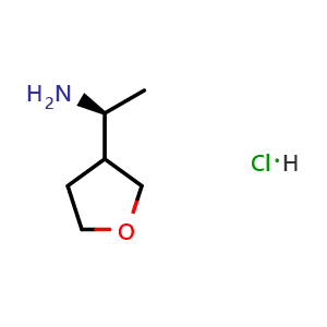 Chemical structure of (1s)-1-(tetrahydrofuran-3-yl)ethan-1-amine hydrochloride , CAS 2089682-46-0, AChemBlock X212632