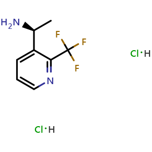 Chemical structure of (1s)-1-[2-(trifluoromethyl)(3-pyridyl)]ethylamine dihydrochloride , CAS 2828439-90-1, AChemBlock X212633