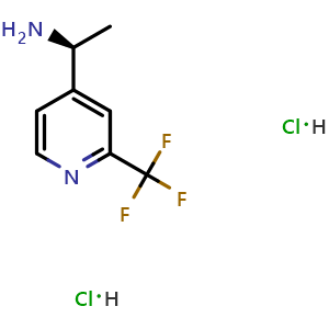 Chemical structure of (1s)-1-[2-(trifluoromethyl)(4-pyridyl)]ethylamine dihydrochloride , AChemBlock X212634