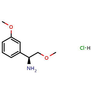 Chemical structure of (1s)-2-methoxy-1-(3-methoxyphenyl)ethan-1-amine hydrochloride , CAS 3026594-96-4, AChemBlock X212640
