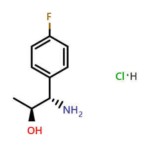 Chemical structure of (1s,2s)-1-amino-1-(4-fluorophenyl)propan-2-ol hydrochloride , CAS 2803372-87-2, AChemBlock X212644