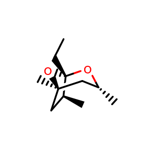 Chemical structure of (1S,3R,5R,7S)-1-ethyl-3,5,7-trimethyl-2,8-dioxabicyclo[3.2.1]octane , CAS 162490-88-2, AChemBlock X212651