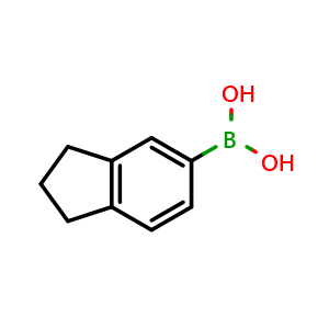 Chemical structure of (2,3-dihydro-1H-inden-5-yl)boronic acid , CAS 196861-31-1, AChemBlock X212663