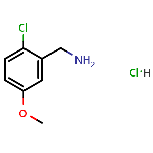 Chemical structure of (2-Chloro-5-methoxyphenyl)methanamine hydrochloride , CAS 918868-21-0, AChemBlock X212677