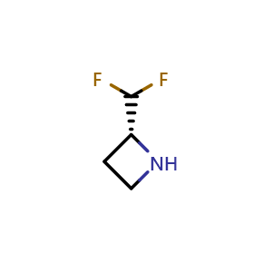 Chemical structure of (2R)-2-(difluoromethyl)azetidine , CAS 2165470-51-7, AChemBlock X212696