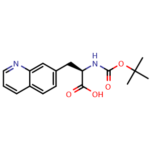 Chemical structure of (2r)-2-{[(tert-butoxy)carbonyl]amino}-3-(quinolin-7-yl)propanoic acid , AChemBlock X212701