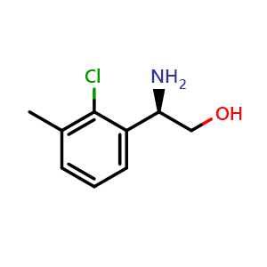 Chemical structure of (2r)-2-amino-2-(2-chloro-3-methylphenyl)ethan-1-ol , CAS 1213919-26-6, AChemBlock X212705