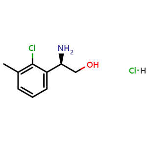 Chemical structure of (2R)-2-amino-2-(2-chloro-3-methylphenyl)ethan-1-ol hydrochloride , AChemBlock X212706