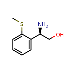 Chemical structure of (2r)-2-amino-2-(2-methylthiophenyl)ethan-1-ol , CAS 1212933-22-6, AChemBlock X212708