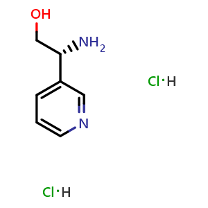 Chemical structure of (2r)-2-amino-2-(3-pyridyl)ethan-1-ol dihydrochloride , AChemBlock X212709