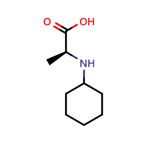 Chemical structure of (2S)-2-(cyclohexylamino)propanoic acid , CAS 82017-30-9, AChemBlock X212727