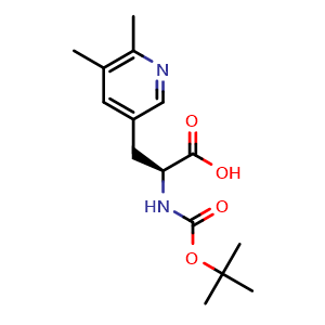 Chemical structure of (2s)-2-{[(tert-butoxy)carbonyl]amino}-3-(5,6-dimethylpyridin-3-yl)propanoic acid , AChemBlock X212733