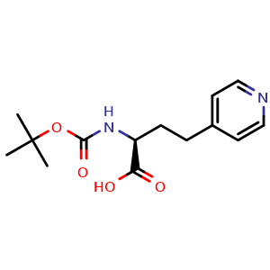 Chemical structure of (2S)-2-{[(tert-butoxy)carbonyl]amino}-4-(pyridin-4-yl)butanoic acid , CAS 273222-03-0, AChemBlock X212734