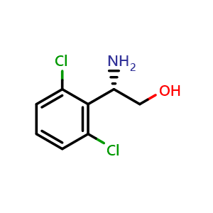 Chemical structure of (2s)-2-amino-2-(2,6-dichlorophenyl)ethan-1-ol , CAS 1213688-46-0, AChemBlock X212738