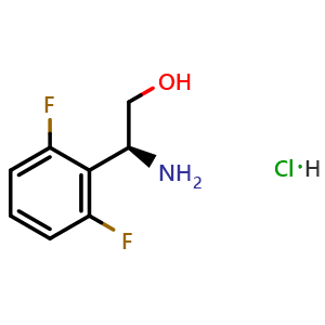 Chemical structure of (2s)-2-amino-2-(2,6-difluorophenyl)ethan-1-ol hydrochloride , CAS 2989851-12-7, AChemBlock X212741