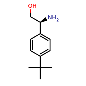 Chemical structure of (2s)-2-amino-2-[4-(tert-butyl)phenyl]ethan-1-ol , CAS 191109-50-9, AChemBlock X212743