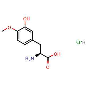 Chemical structure of (2s)-2-amino-3-(3-hydroxy-4-methoxyphenyl)propanoic acid hydrochloride , CAS 37466-29-8, AChemBlock X212747