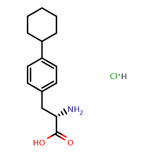 Chemical structure of (2s)-2-amino-3-(4-cyclohexylphenyl)propanoic acid hydrochloride , CAS 2703745-79-1, AChemBlock X212748
