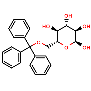 Chemical structure of (2S,3R,4S,5S,6R)-6-[(triphenylmethoxy)methyl]oxane-2,3,4,5-tetrol , CAS 54325-28-9, AChemBlock X212764