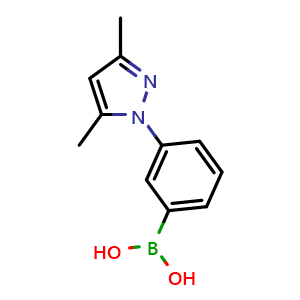 Chemical structure of (3-(3,5-dimethyl-1h-pyrazol-1-yl)phenyl)boronic acid , CAS 1025735-46-9, AChemBlock X212771