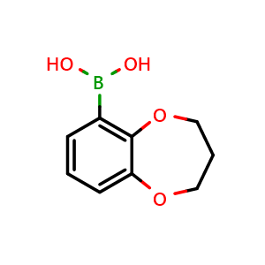 Chemical structure of (3,4-dihydro-2H-1,5-benzodioxepin-6-yl)boronic acid , CAS 1107064-09-4, AChemBlock X212773