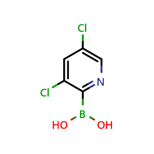 Chemical structure of (3,5-dichloropyridin-2-yl)boronic acid , CAS 1309982-33-9, AChemBlock X212774