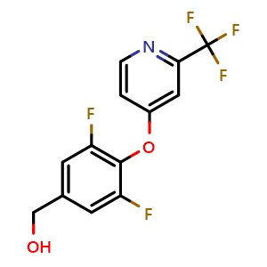 Chemical structure of (3,5-difluoro-4-((2-(trifluoromethyl)pyridin-4-yl)oxy)phenyl)methanol , CAS 1620579-55-6, AChemBlock X212775