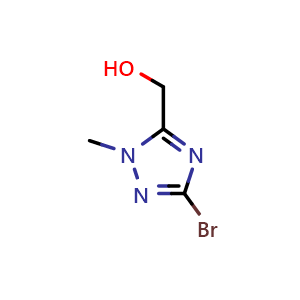 Chemical structure of (3-Bromo-1-methyl-1H-1,2,4-triazol-5-yl)methanol , CAS 1780630-08-1, AChemBlock X212777