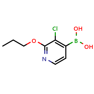 Chemical structure of (3-chloro-2-propoxypyridin-4-yl)boronic acid , CAS 2096341-56-7, AChemBlock X212780