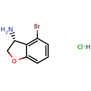 Chemical structure of (3r)-4-bromo-2,3-dihydrobenzo[b]furan-3-ylamine hydrochloride , CAS 3026596-64-2, AChemBlock X212794