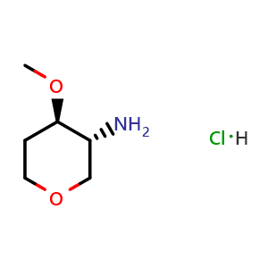 Chemical structure of (3R,4R)-4-methoxytetrahydropyran-3-amine hydrochloride , CAS 1820569-27-4, AChemBlock X212798