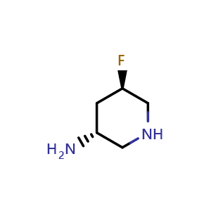 Chemical structure of (3R,5R)-5-fluoropiperidin-3-amine , CAS 2687201-76-7, AChemBlock X212807